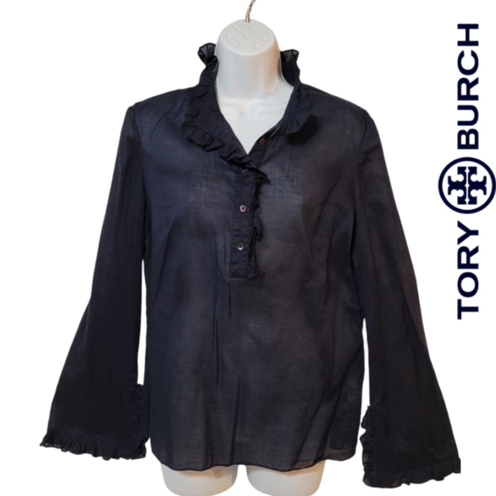 Tory Burch Ruffled Longsleeve Top